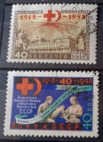 Rusia 1958 Crucea Roșie serie 2v stampilata