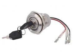 &Icirc;ntrerupător cu Cheie 3PST &Oslash;30mm 24V