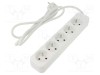 Prelungitor alimentare LANBERG 3x1mm&sup2; 5 prize 1,5m alb 10A