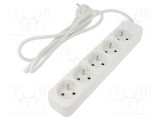 Prelungitor alimentare LANBERG 3x1mm&sup2; 5 prize 1,5m alb 10A
