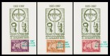 1997 Romania - 3 Maxicarduri comemorare legionari Ion Mota si Vasile Marin (vignete Exil nedantelate)
