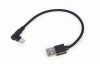 CABLU alimentare si date GEMBIRD, pt. smartphone, USB 2.0 (T) la USB 2.0 Type-C (T) 90 grade, 0.2m, negru, &quot;CC-USB2-AMCML-0.2M&quot; (timbru verde 0.08 lei
