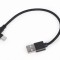 CABLU alimentare si date GEMBIRD, pt. smartphone, USB 2.0 (T) la USB 2.0 Type-C (T) 90 grade, 0.2m, negru, &quot;CC-USB2-AMCML-0.2M&quot; (timbru verde 0.08 lei