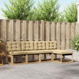 vidaXL Set de canapele de exterior cu pernă 5 pcs Alb și Bej 3389391