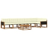 vidaXL Set de canapele de exterior cu pernă 7 pcs Natural și Crem 3381462