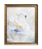 Cumpara ieftin Tablou inramat cu lebeda pictat manual, 50x40cm ulei pe panza, Mircea Iordache