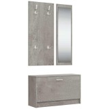 Set pantofare 3 in 1, gri beton, lemn prelucrat