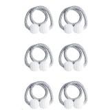 Cumpara ieftin Set de prindere pentru draperii si perdele,6 magneti decorativi imprimati cu margele, tip snur - Gri