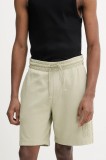 HUGO pantaloni scurți din bumbac bărbați, culoarea verde, 50535288