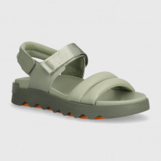 Sorel sandale de piele VIIBE SANDAL femei, culoarea verde, 2030511348