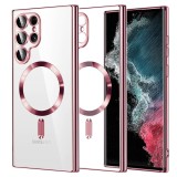 Husa premium Samsung Galaxy S22 Ultra 5G Asteroid GSM Luxury Crystal MagSafe, roz