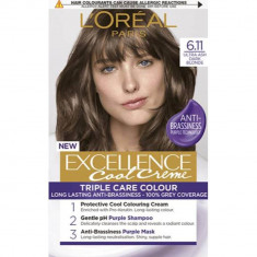 Vopsea de Par Permanenta L'Oreal Paris Excellence Cool Creme 6.11, 192 ml, Blond Inchis Ultra Cenusiu, Vopsea L'Oreal Paris, Vopsea de Par L'OREAL Par