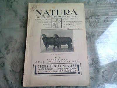 REVISTA NATURA NR.6/1933 foto