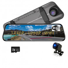 Camera auto DVR, Video, HD 1080P, Camere Fata/Spate, Ecran Tactil, 10 inch, Aplicatie inclusa, Night vision, Senzor miscare, Senzor G, Monitorizare pa