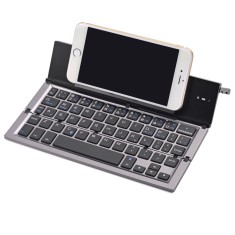 Tastatura Pliabila Super Slim cu Suport pentru Tablete si Telefoane, conectivitate Bluetooth, Compatibila cu Android/iOS/Windows din aliaj de aluminiu