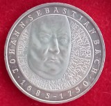 (A208) MONEDA ARGINT GERMANIA - 10 MARK 2000, LIT. F, 250 ANI DE LA MOARTEA LUI JOHANN SEBASTIAN BACH - PROOF