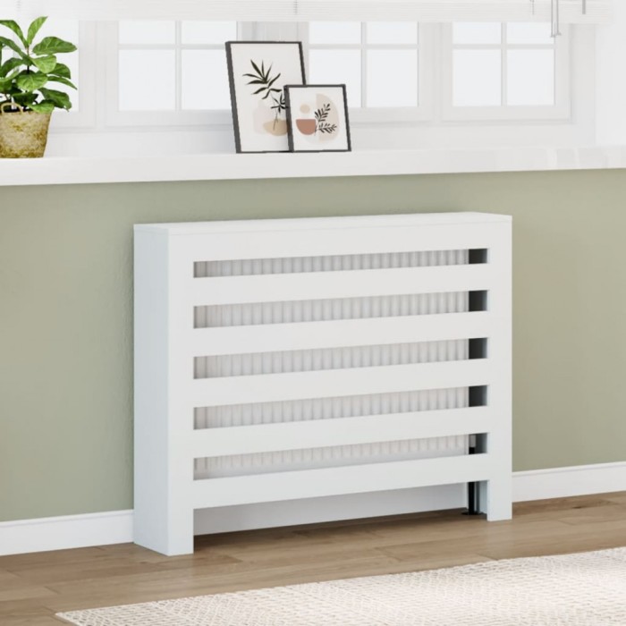 vidaXL Mască pentru calorifer, alb, 104x20x82 cm, lemn prelucrat 852690