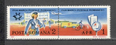 Romania.1987 Ziua marcii postale-cu vigneta XR.977 foto