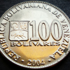 Moneda exotica 100 BOLIVARES - VENEZUELA, anul 2004 * cod 3420