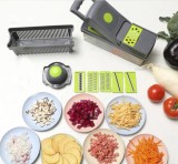 Razatoare Multifunctionala Legume Fructe 9 in 1 Inox + Maner + Cos Scurgere, Feliator, Tocator, Julienne