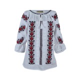 Bluza tip ie dama RD24, alb nature/rosu cardinal , marimea M