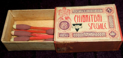 1906 Chibrituri speciale YMCA - cutie chibrituri romanesti din lemn, RMS Filaret foto