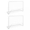 Porti Fotbal vidaXL, 2 buc, 182x61x122 cm, Otel Alb, Plase incluse, Rezistente Intemperii, Accesorii Fotbal
