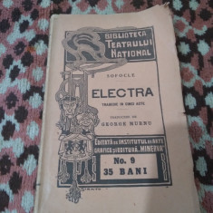 COLECTIA BIBLIOTECA TEATYRULUI NATIONAL SOFOCLE-ELECTRA 1910