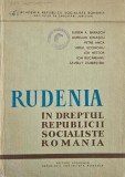 Carte Drept Rudenia Eugen A. Barasch Anticariat Republica Socialista Romania Drept