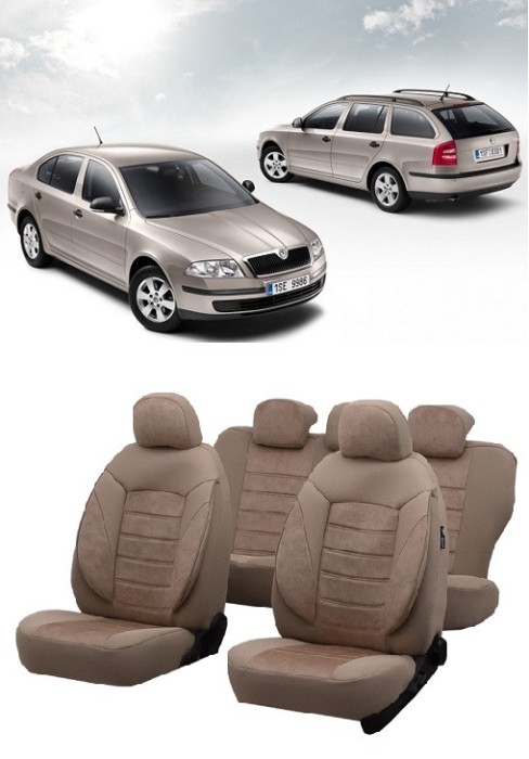 Set huse scaune SKODA OCTAVIA II 2004-2010 Bej