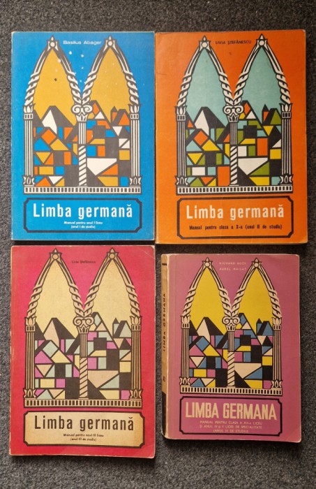 Lot LIMBA GERMANA Manual clasele IX-XII - Abager, Stefanescu (4 vol)