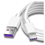 Cablu date si incarcare rapida SuperCharge 55W, PRESTIGE CHARGE&reg;, 5A pentru Huawei, PREMIUM, USB la USB-C, Type C, 1m, alb