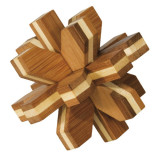 Joc logic IQ din lemn de bambus Cristal 3D, Fridolin