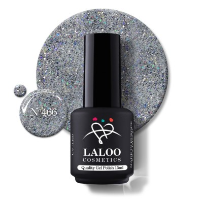 &amp;Nu;&amp;omicron;.466 Steel Glitter w/ blue sequin | Laloo gel polish 15ml foto
