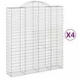 Cumpara ieftin Cosuri gabion arcuite, 4 buc, 200x50x220/240cm, fier galvanizat