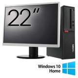 Pachet Refurbished Calculator Lenovo M710 SFF, Intel Core i3-6100 3.70GHz, 8GB DDR4, 256GB SSD + Monitor 22 Inch + Windows 10 Home NewTechnology Media