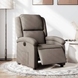 VidaXL Fotoliu rabatabil electric, gri taupe, material textil