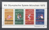Germany Bundes 1972 Sport Olympic Games perf. sheet MNH DA.062, Nestampilat