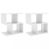 vidaXL Noptiere, 2 buc., alb extralucios, 50x30x51,5 cm, PAL