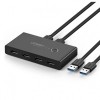 Hub USB UGREEN US216 Two Sharing Switch Box, 4 x USB-A 3.0, Negru