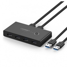 Hub USB UGREEN US216 Two Sharing Switch Box, 4 x USB-A 3.0, Negru