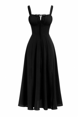 Rochie lunga tip corset FYMNSI, fara maneci, negru, XL - OUTLET foto