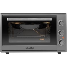 Cuptor electric NobeLTek, 60L, 2000W, grill, timer, termostat, sticla dubla, ventilator, iluminare, Inox