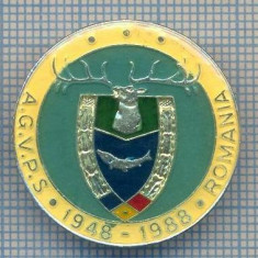 AX 138 INSIGNA VANATOARE SI PESCUIT SPORTIV PERIOADA RSR -A.G.V.P.S -1948-1988