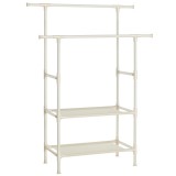 Suport pentru haine, Artool, cu 2 rafturi incaltaminte, crem, max 70 kg, 114x45x171 cm, Leobert