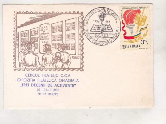 bnk fil Plic ocazional Expofil Cercul filatelic CCA Bucuresti 1986