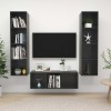 VidaXL Set de dulapuri TV, 3 piese, gri extralucios, lemn prelucrat