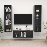 VidaXL Set de dulapuri TV, 3 piese, gri extralucios, lemn prelucrat