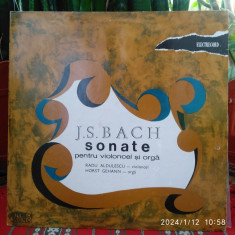 -Y- BACH / SONATE PENTRU VIOARA SI ORGA - RADU ALDULESCU - DISC VINIL LP