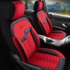 Set Huse Scaune Auto pentru Peugeot 207 - Panda Londra, cu fermoare pentru bancheta rabatabila, rosu negru, 11 piese